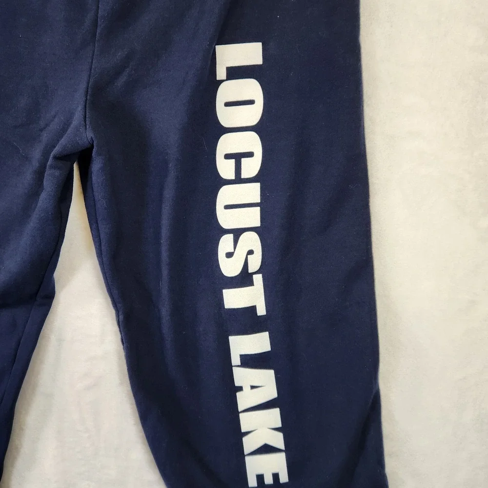 Gildan Heavy Blend‎ Navy Blue Locust Lake Sweatpants Size 2XL Drawstring Cuffed